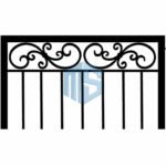 English Style 3 ft. x 7 ft. Carbon Steel Single Swing Porch Enclosure Gate