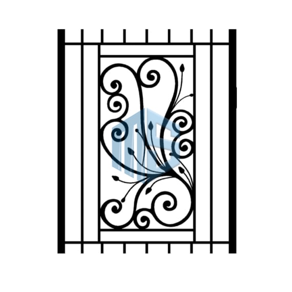 English Style 3 ft. x 8 ft. Carbon Steel Single Swing Porch Enclosure Gate