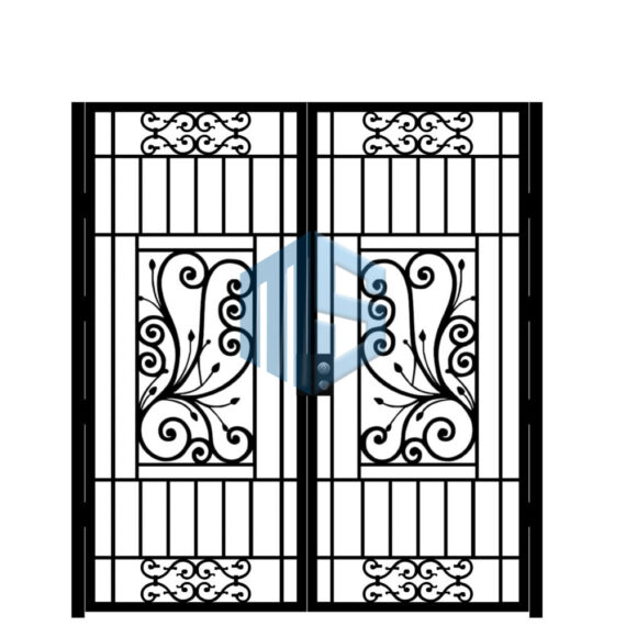 English Style 6 ft. x 7 ft. Carbon Steel Double Swing Porch Enclosure Gate