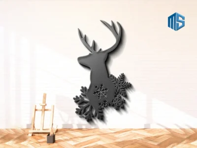 Metal Sign Majestic Antlers Christmas