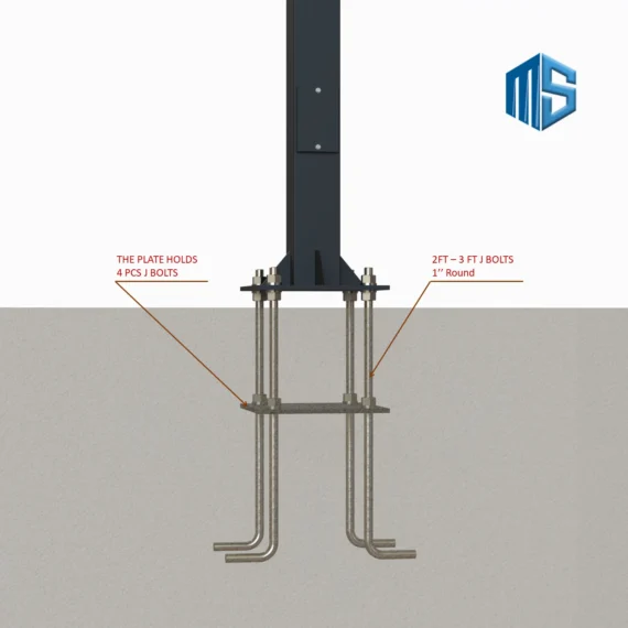 Camera Light Poles Base with U-Bolts