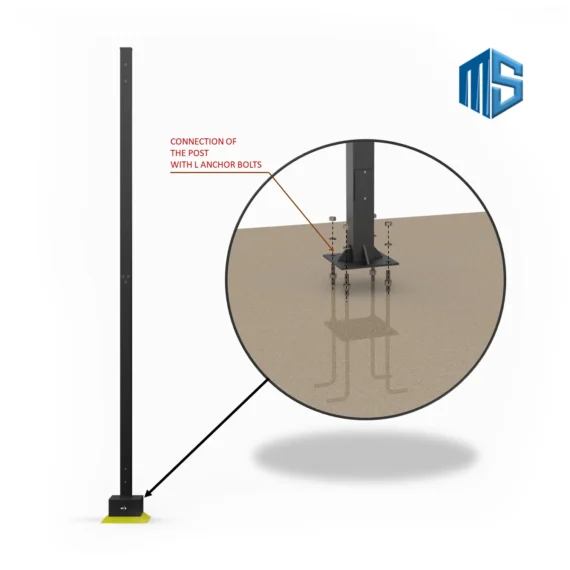 Camera Light Poles Base with U-Bolts