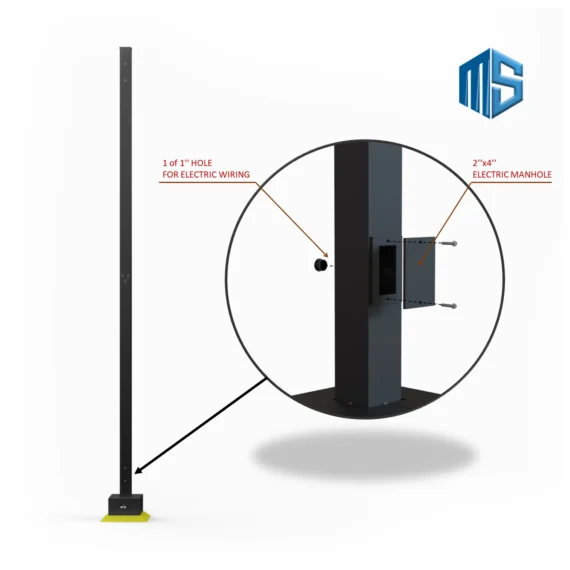 Camera Light Poles Base with U-Bolts