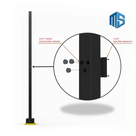 Camera Light Poles Base with U-Bolts