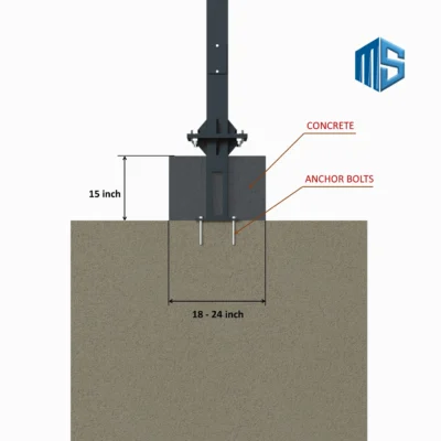 Camera Light Poles with Concrete Base