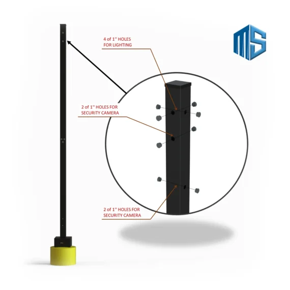 Camera Light Poles with Reinforced Concrete