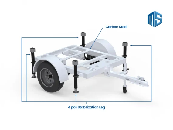 Single-Axle Utility Trailer Frame with Leveling Jacks