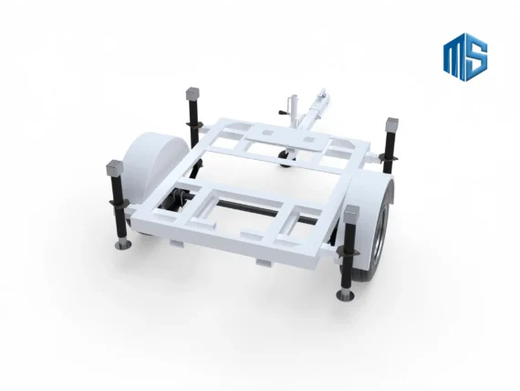 Single-Axle Utility Trailer Frame with Leveling Jacks